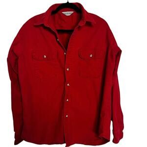 Red Field & Stream Button-Up Work Shirt, Men’s, No Size Tag, Good Preowned